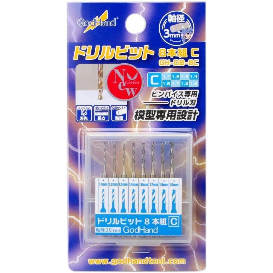 GODHAND Drill Bit 1.1 - 1.9mm Set of 8 (C)