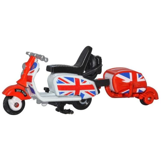 OXFORD 1/76 Scooter & Trailer Union Jack