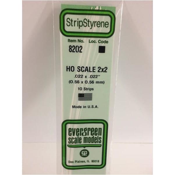 EVERGREEN 8202 35cm HO-Scale Strips 2 x 2 (10)