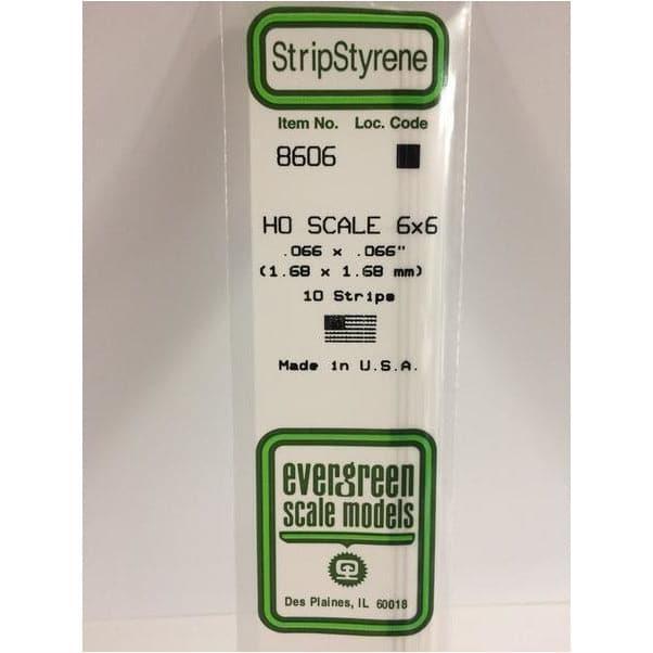 EVERGREEN 8606 35cm HO-Scale Strips 6 x 6 (10)
