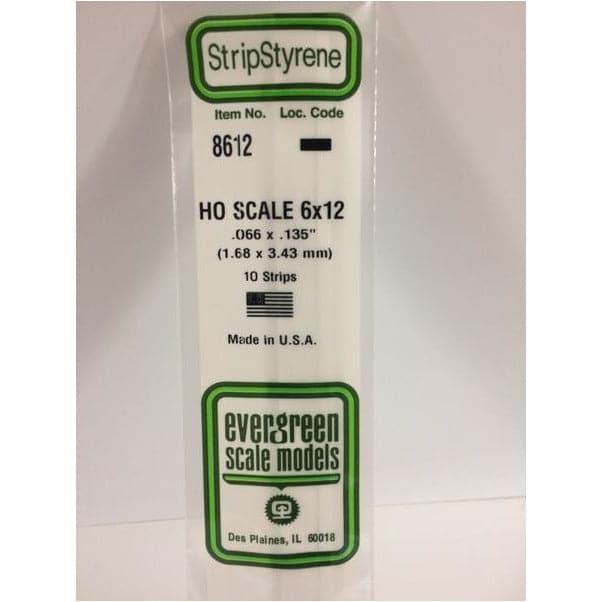 EVERGREEN 8612 35cm HO-Scale Strips 6 x 12 (10)