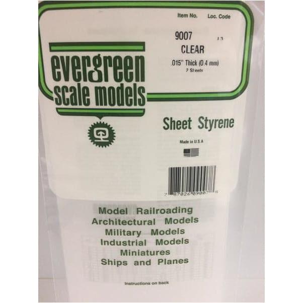 EVERGREEN 9007 15x30cm Clear Sheet Styrene .015 (2)