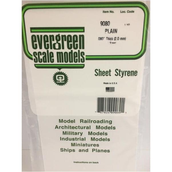 EVERGREEN 9080 15 x 30cm Sheet Styrene .080 (1)
