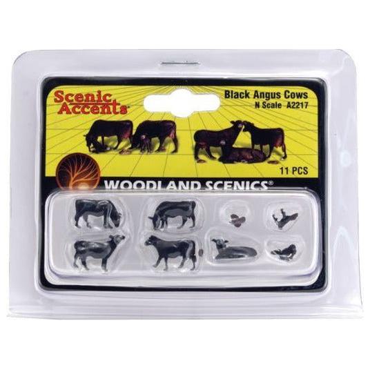 WOODLAND SCENICS N Black Angus Cows