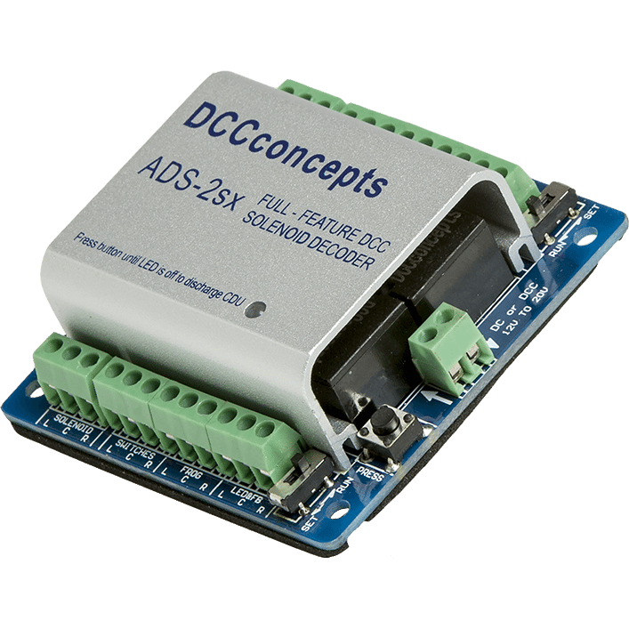 DCC CONCEPTS Accessory Decoder CDU Solenoid Drive SX 2-Way with Power-Off Memory and Protective Case