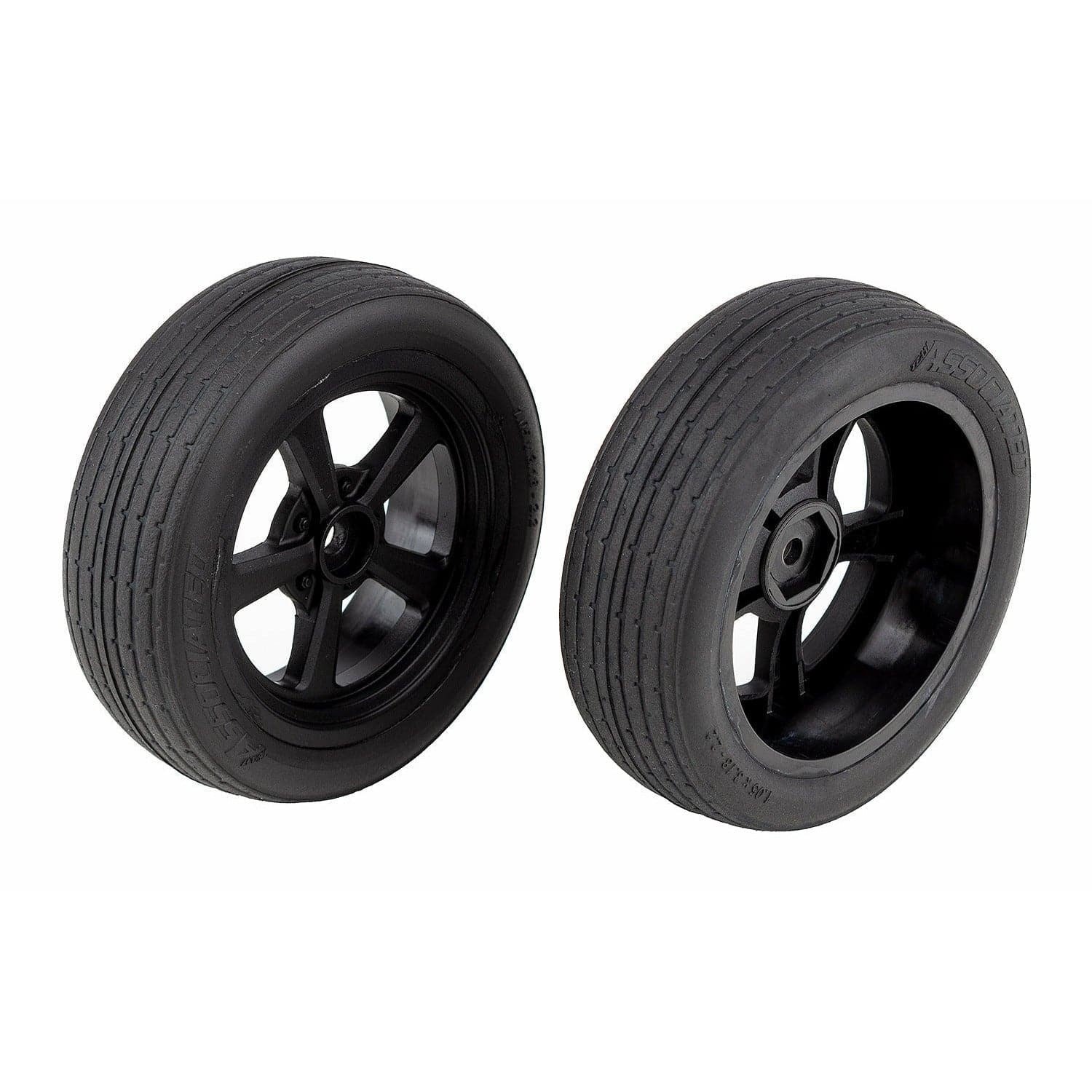TEAM ASSOCIATED DR10 Front Wheels and Drag Tyres, Mounted