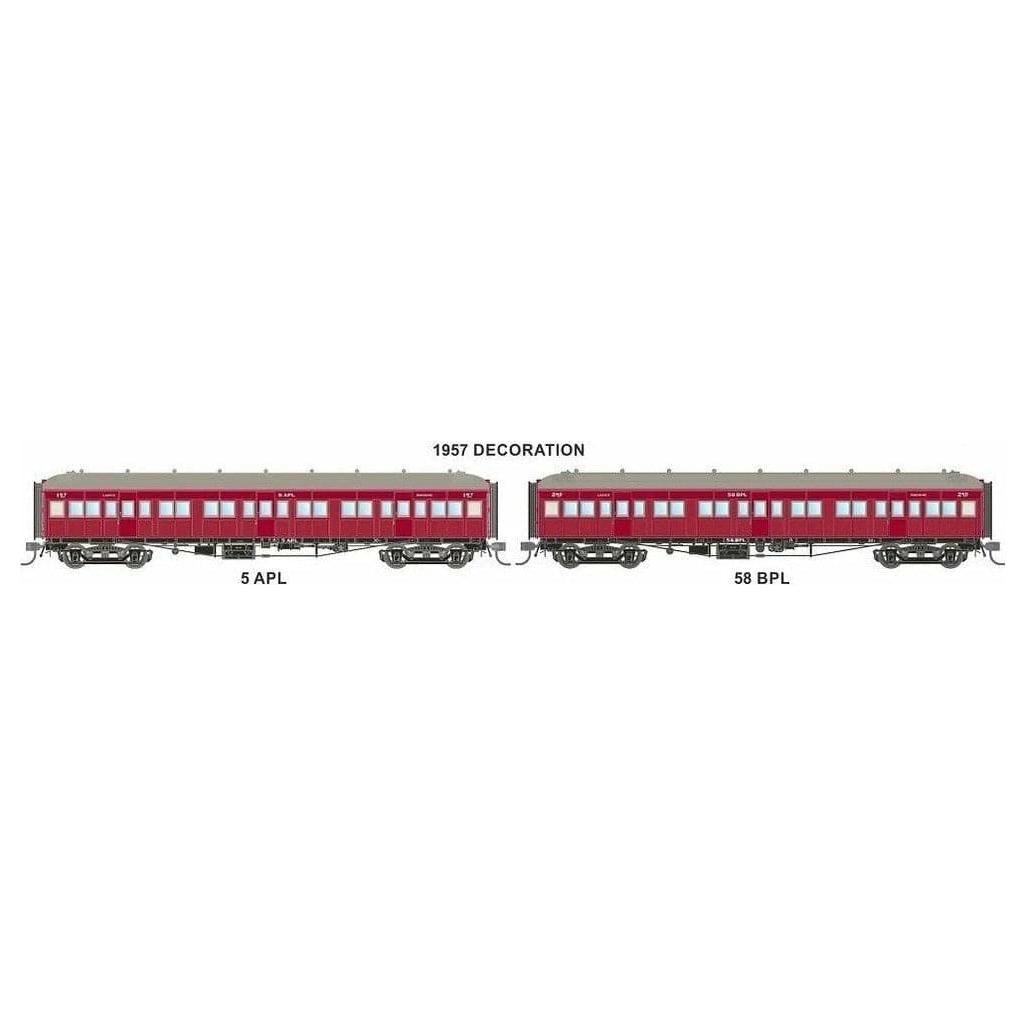 AUSTRAINS NEO HO PL-Type Carriage with Sliding Doors 1957 Decoration Two Pack