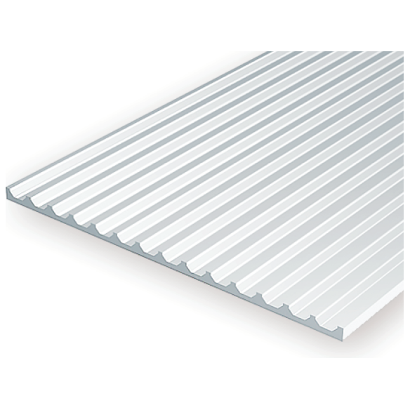 EVERGREEN 4543 1mm Thick White Styrene Board & Batten .100