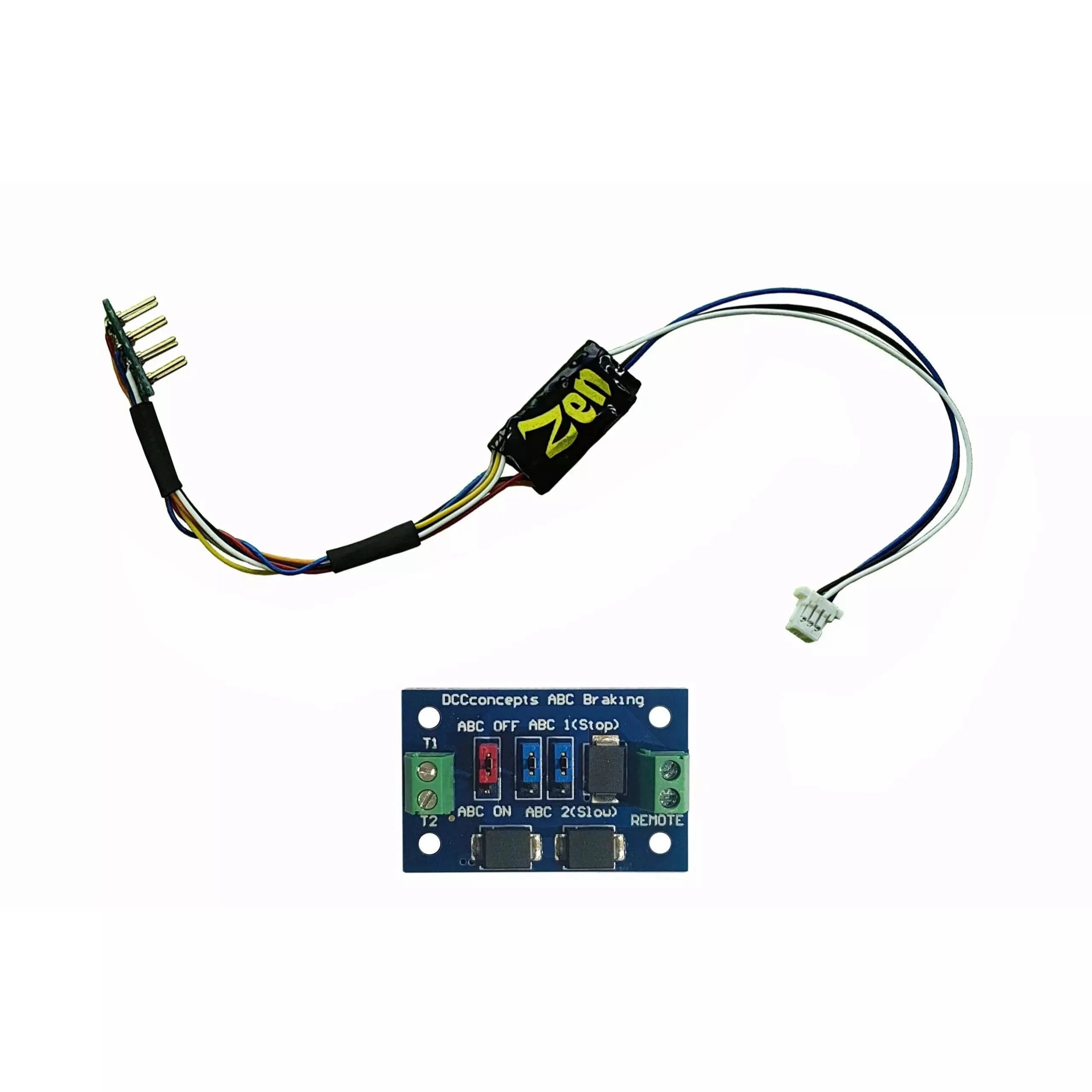 DCC CONCEPTS Zen Black Decoder Super Thin Nano 8 Pin with Harness 2 Function (Inc 1 x ABC Module)