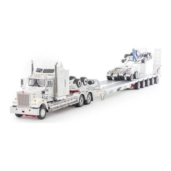 DRAKE 1/50 Kenworth T900 White Red w/- 2x8 5x8 White Traile