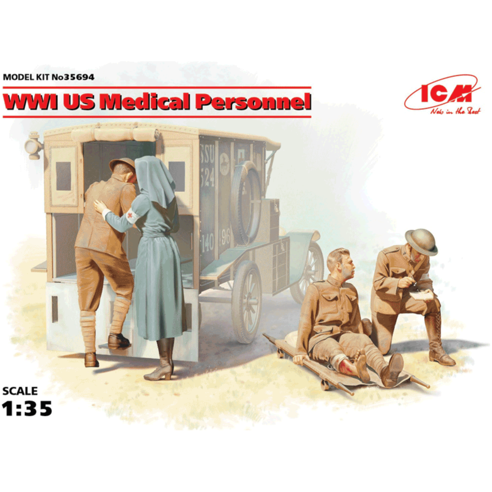 ICM 1/35 WWI US Medical Personnel (4 Figures)
