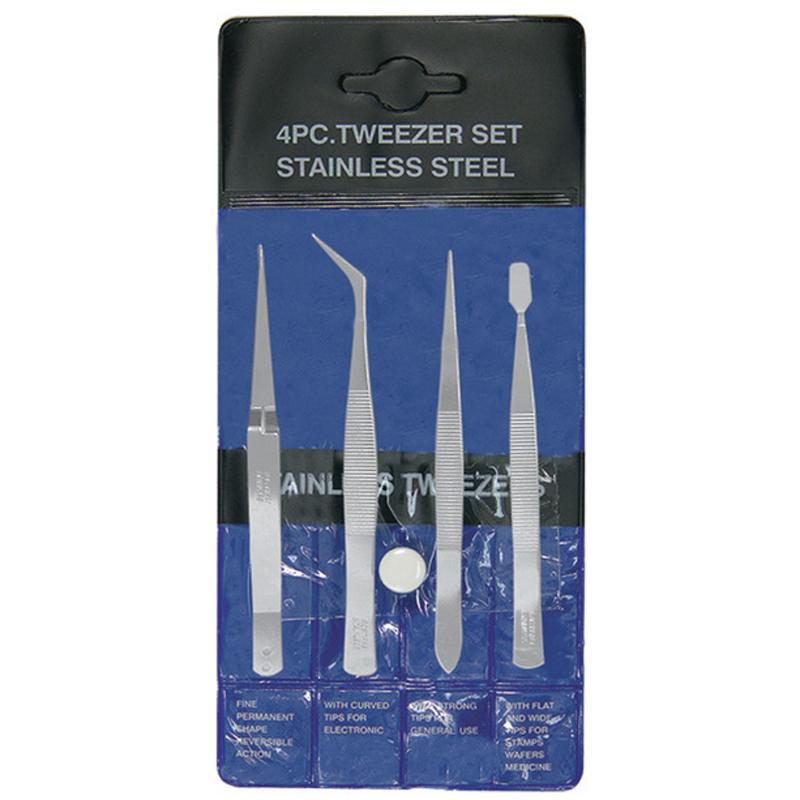 EXCEL 4 Piece Tweezers Set