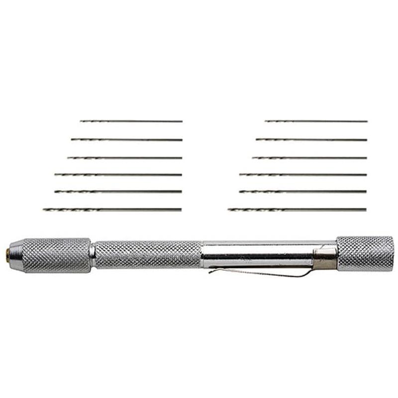 EXCEL Mini Pin Vise with 12 Assorted Drills