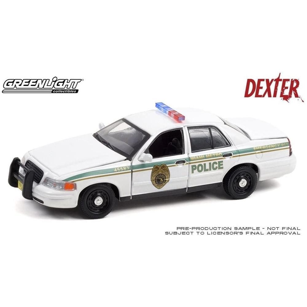 GREENLIGHT 1/43 Dexter 2001 Ford Crown Victoria Police Interceptor Miami Metro Police Department
