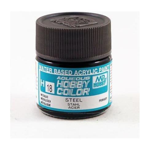 MR HOBBY Aqueous Metallic/Gloss Steel - H018