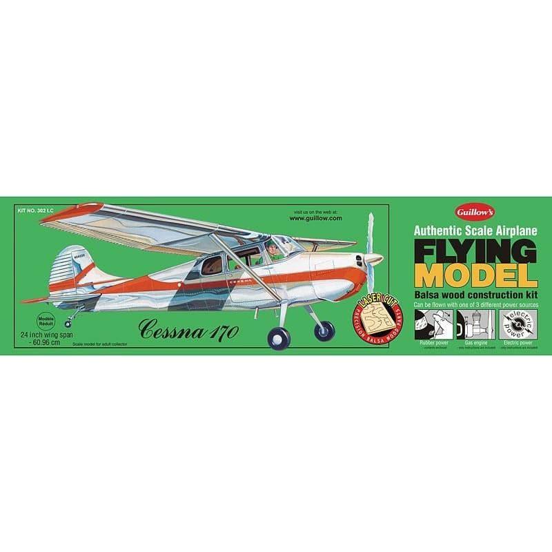 GUILLOWS Cessna 170 Laser Cut Balsa Plane Model Kit