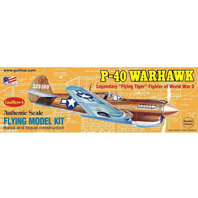 GUILLOWS 1/30 Warhawk WWII Balsa Plane Model Kit