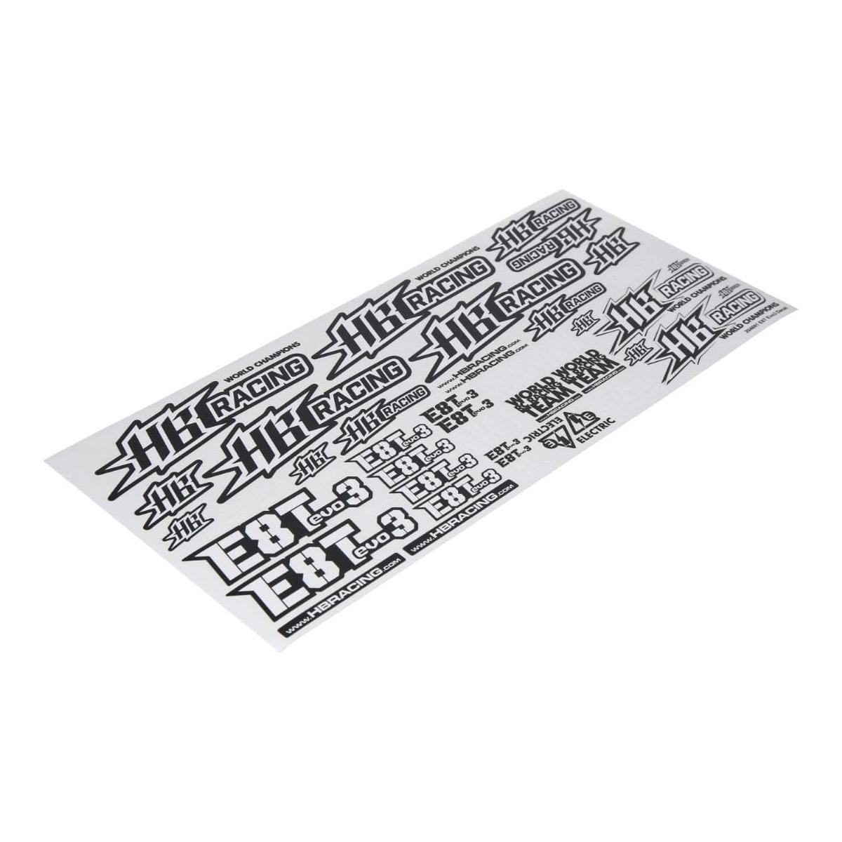 HB RACING E8T Evo3 Sticker Sheet