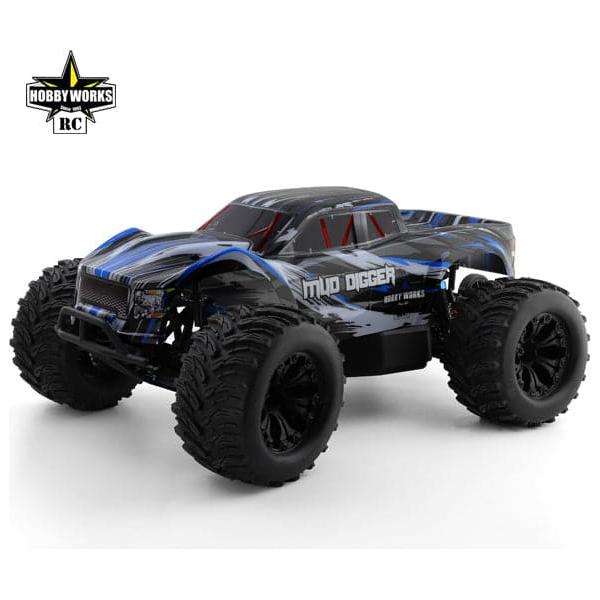 HOBBY WORKS Mud Digger V2 1/10 Brushed RC Monster Truck Blue