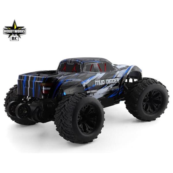HOBBY WORKS Mud Digger V2 1/10 Brushed RC Monster Truck Blue