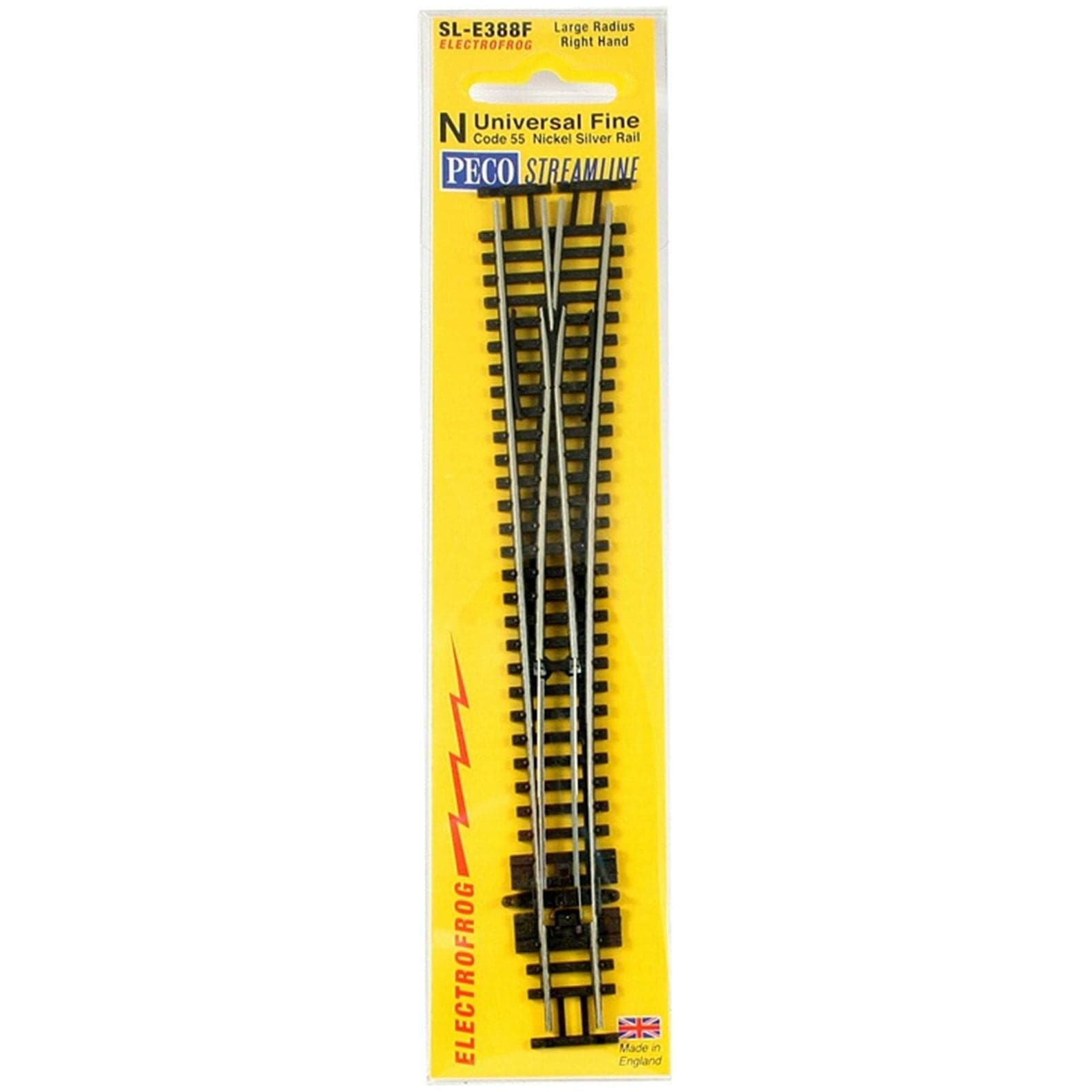 PECO N Streamline Turnout Large Radius, Right Hand Code 55 (SLE388F)