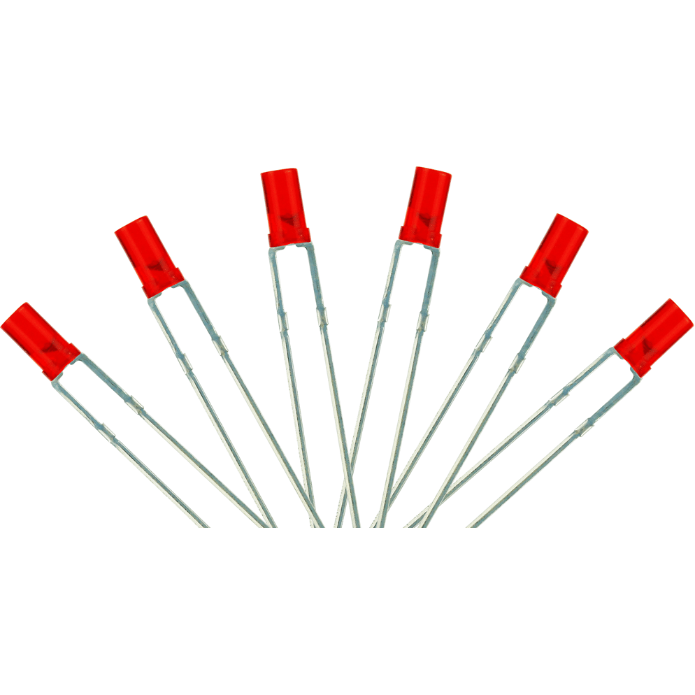DCC CONCEPTS Flat Front Type 6 x 3mm (with Resistors) Signal Red