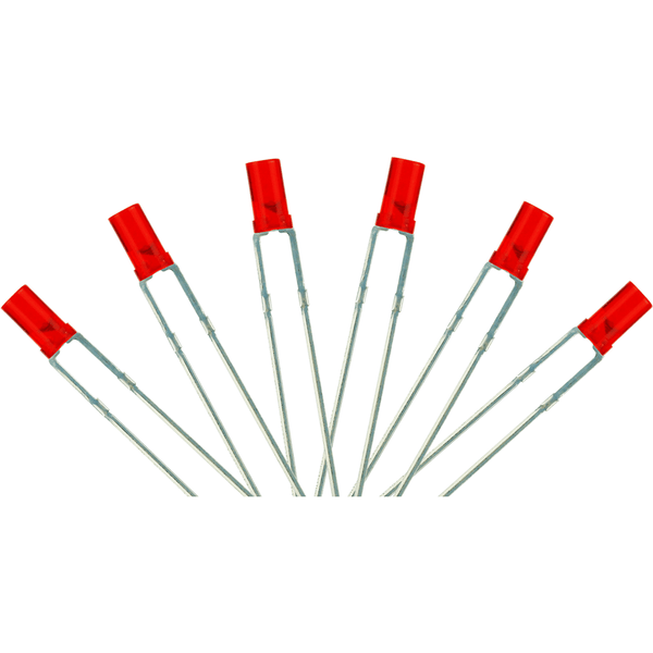 DCC CONCEPTS Flat Front Type 6 x 3mm (with Resistors) Signal Red