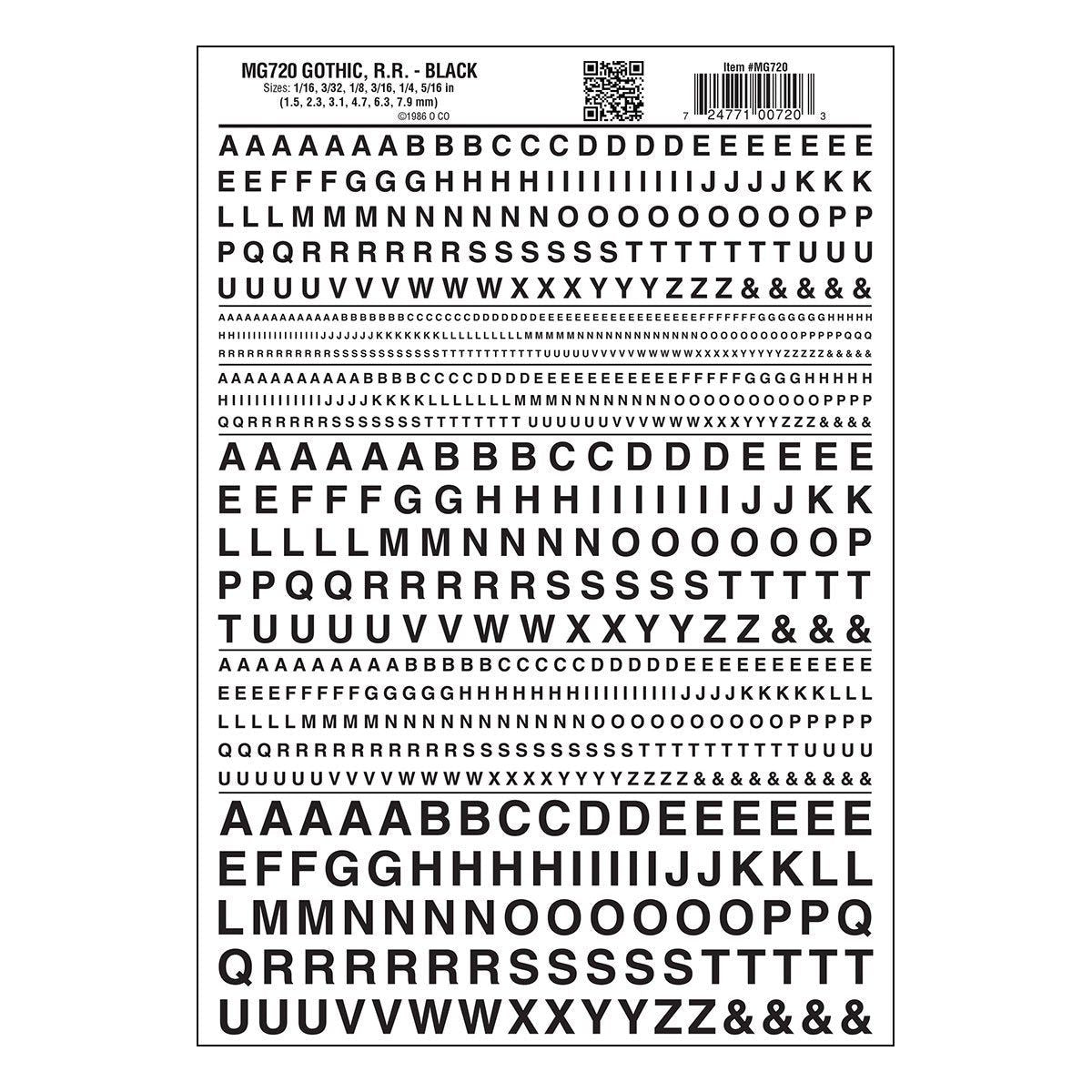 WOODLAND SCENICS Gothic R.R. Black