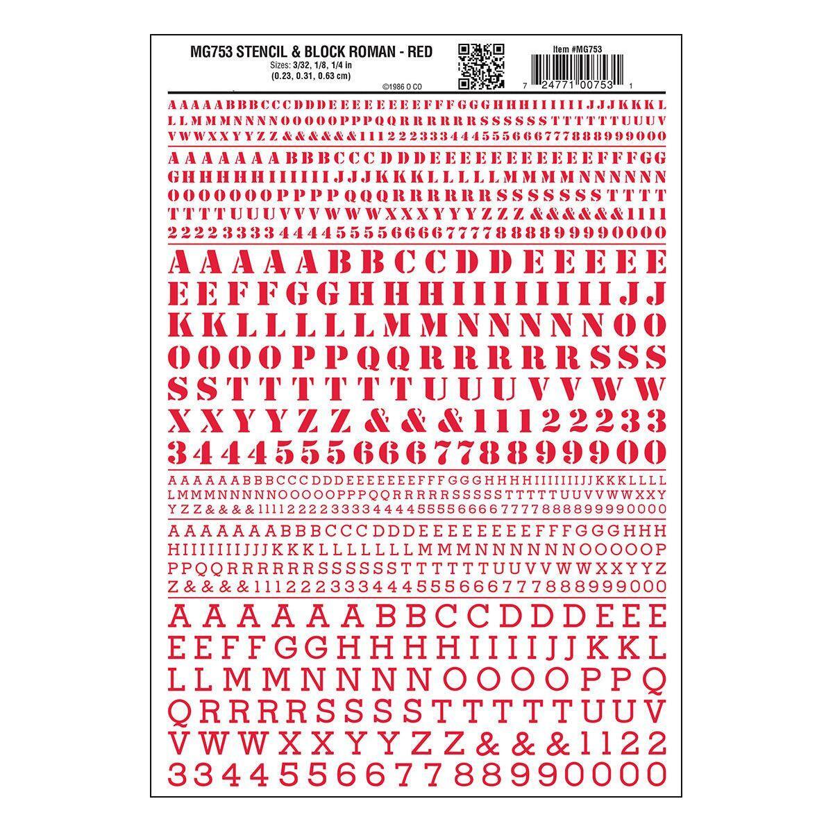 WOODLAND SCENICS Stencil & Block Roman Red