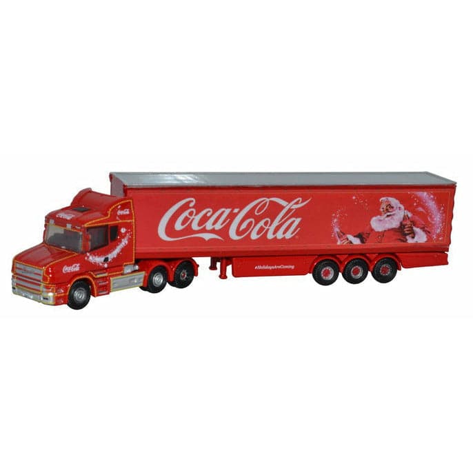 OXFORD 1/148 Scania T Cab Box Trailer Coca Cola Christmas