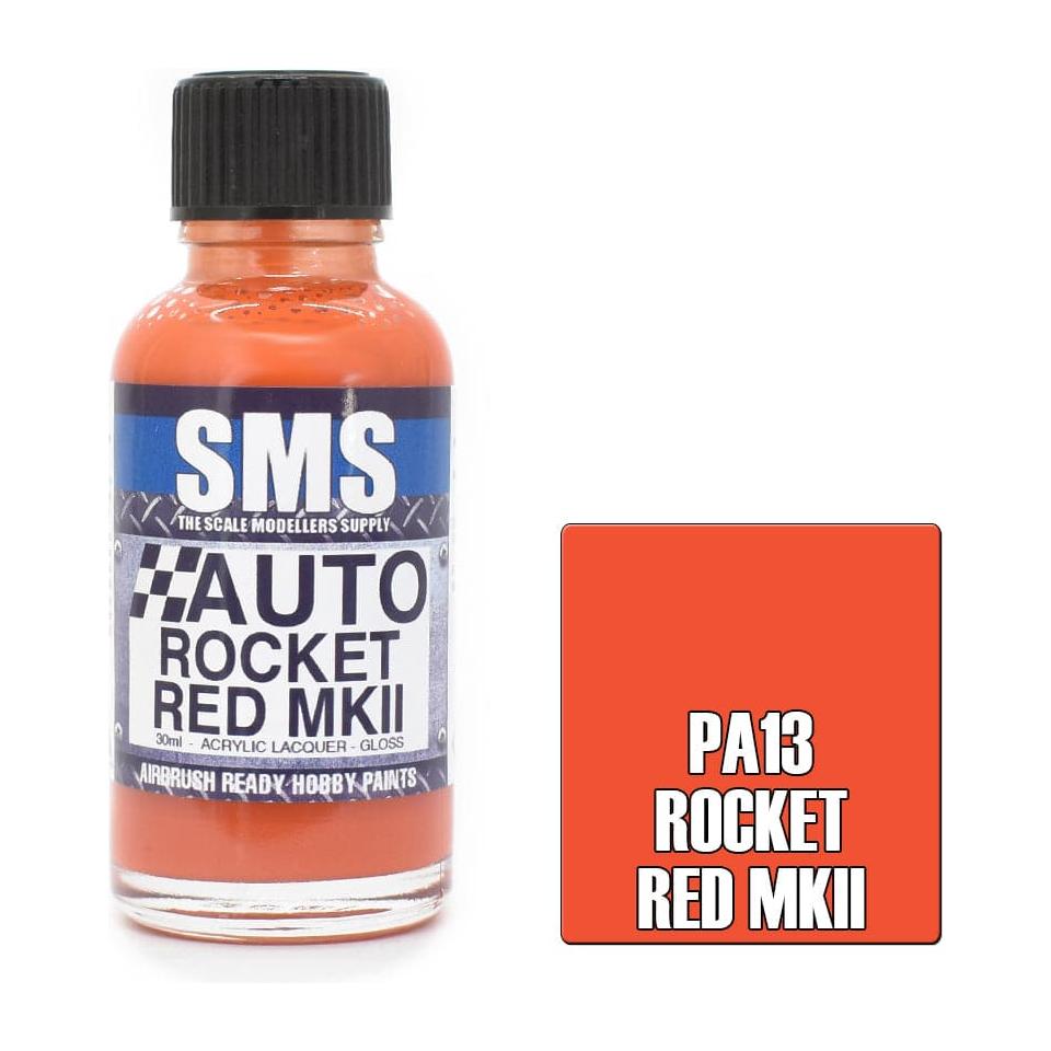 SMS Auto Colour Rocket Red MkII Acrylic Lacquer Gloss 30ml
