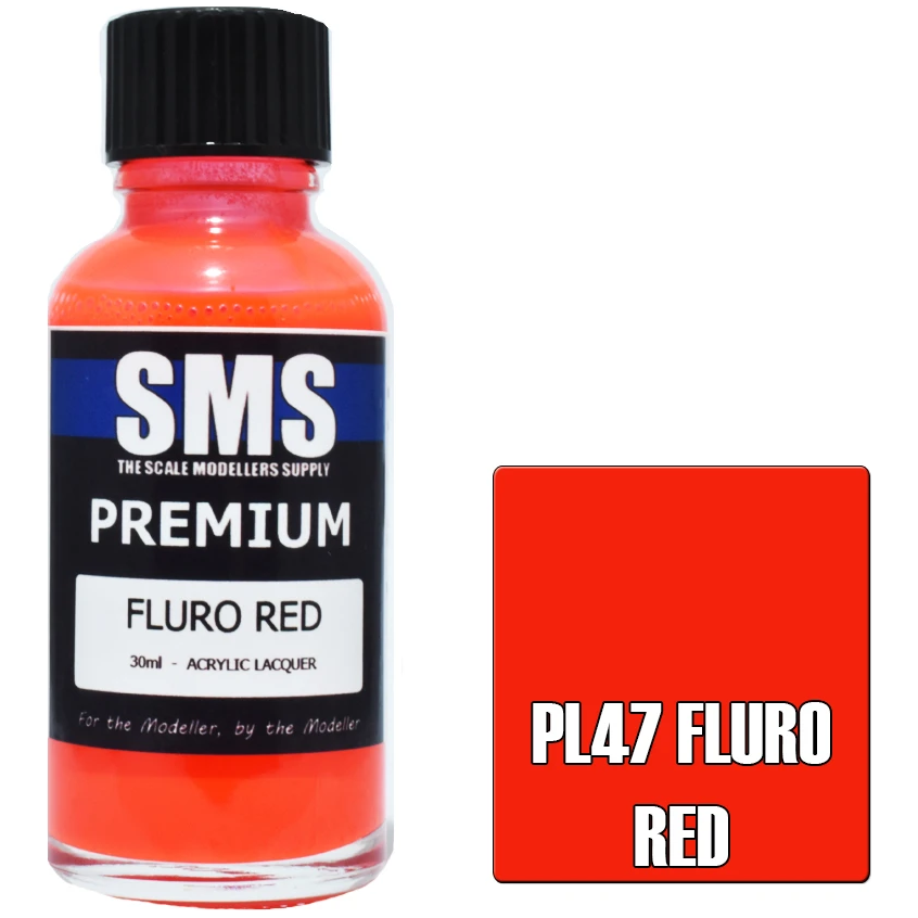 SMS Premium Fluro Red Acrylic Lacquer 30ml