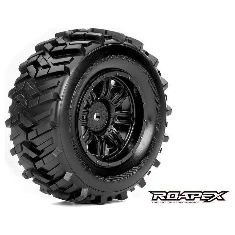 ROAPEX Morph 1/10 SC Tyres Black Wheel with 12mm Hex