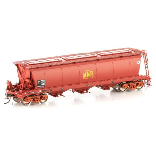 AUSCISION HO AHGX Grain Hopper, Red with ANR Box Logo & Red Bogies, 4 Car Pack