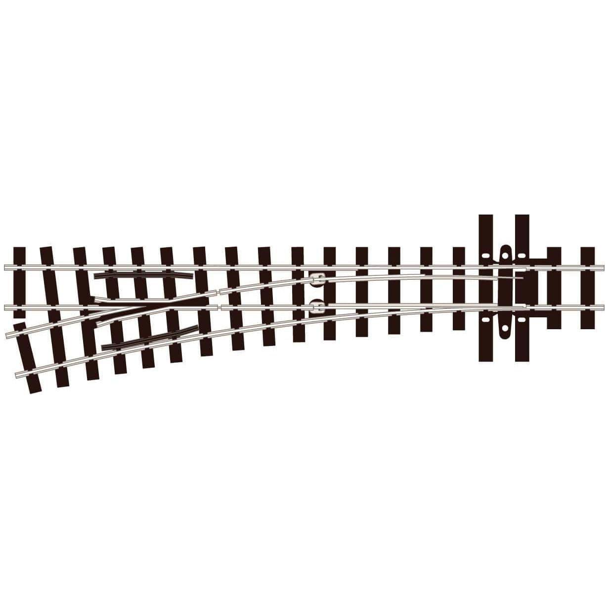 PECO OO9/HOe Streamline Turnout (Mainline Sleepers) Medium Radius Left Hand Code 80 (SLE496)