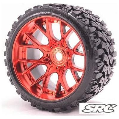 SWEEP Terrain Crusher Off Road Tyre 1/2 Offset Red (1 Pair)