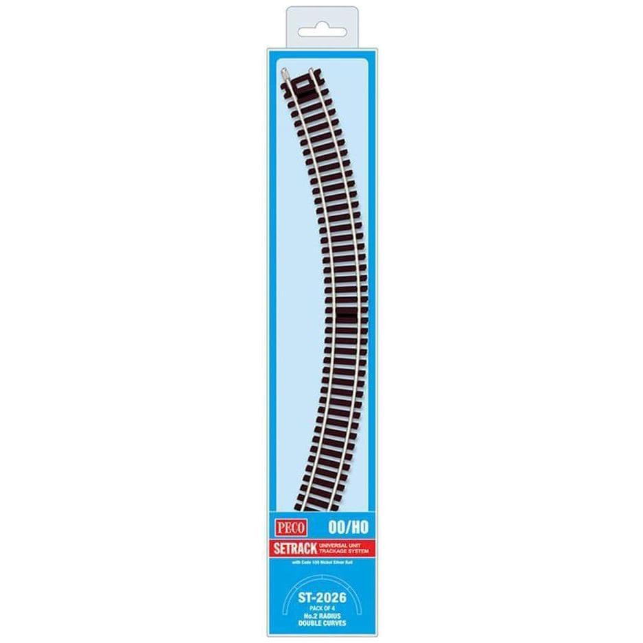 PECO OO/HO Setrack Double Curve, 2nd Radius ST226 x 4 Code 100 (ST2026)
