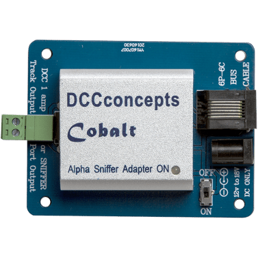 DCC CONCEPTS Cobalt Alpha DCC Power Bus Driver and Sniffer Adapter