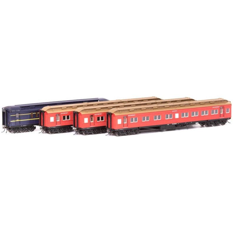 AUSCISION HO VR Commuter Cars Carriage Red - 4 Car Set
