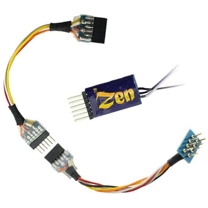 DCC CONCEPTS Zen Blue+ Decoder: NEM651 6-Pin Direct & Harne
