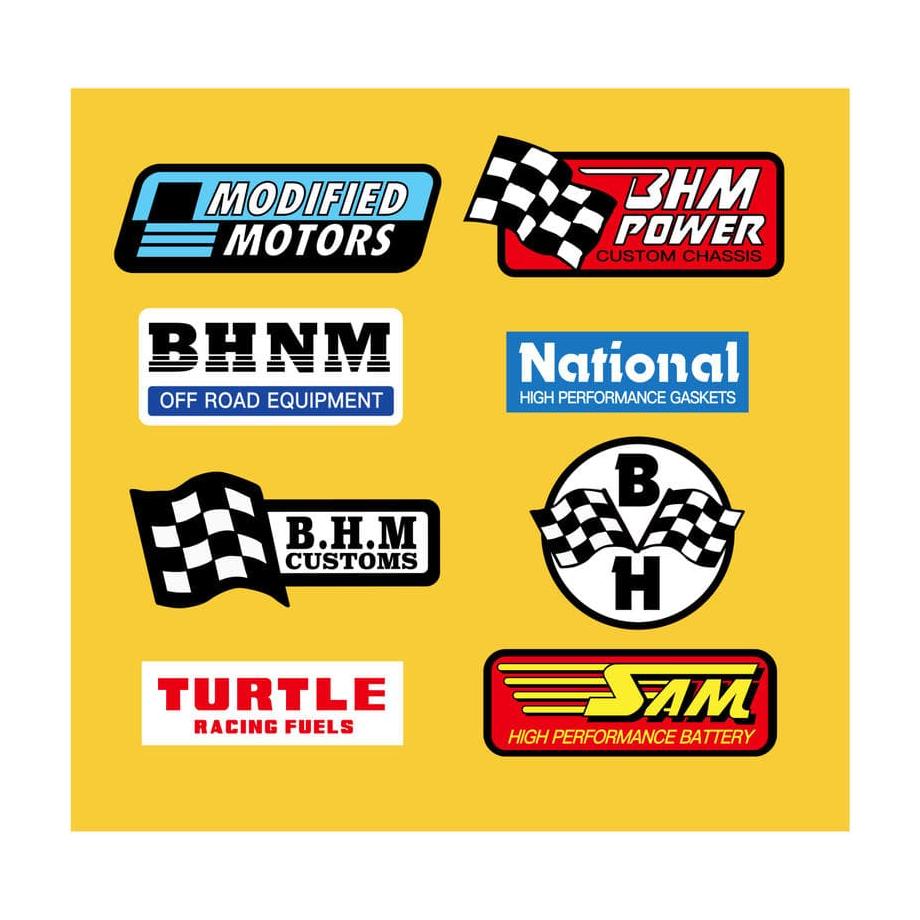 BLOCKHEAD MOTORS Decal for Side Chassis Yellow for Hornet,