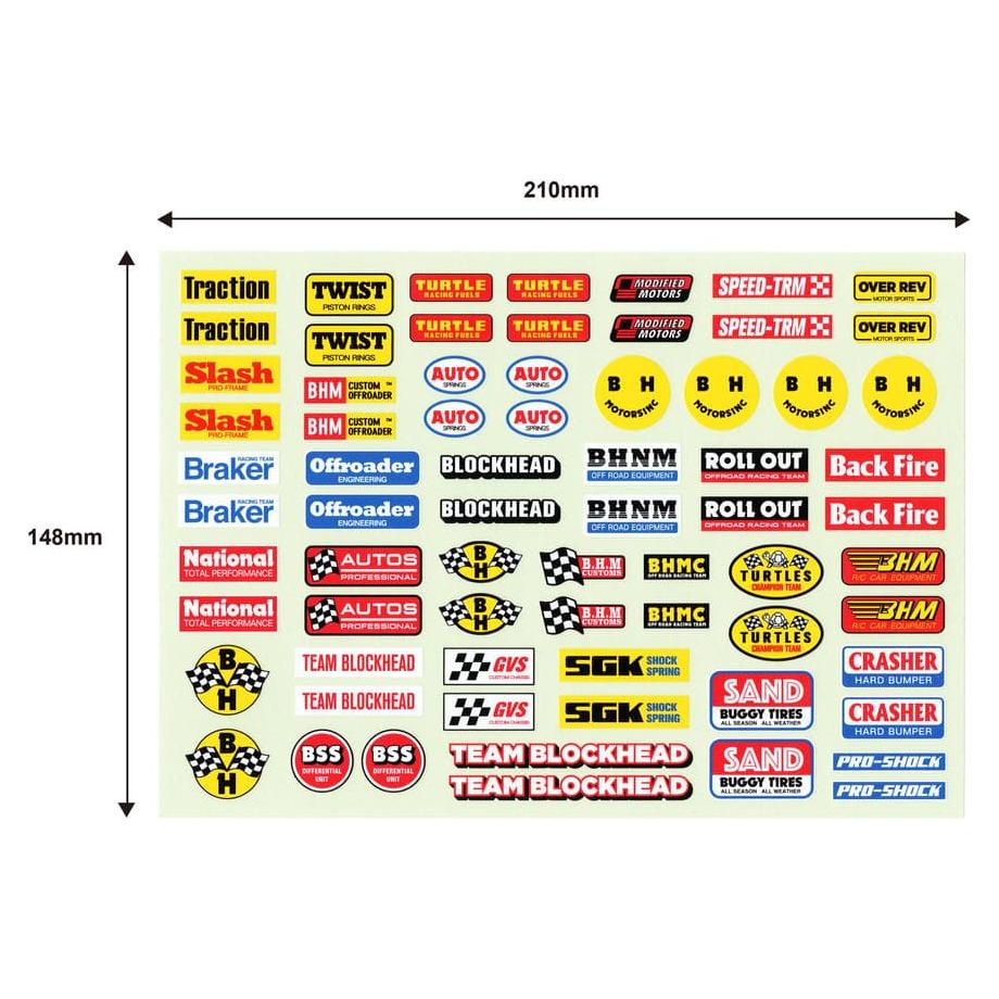 BLOCKHEAD MOTORS Sponsor Decal Set