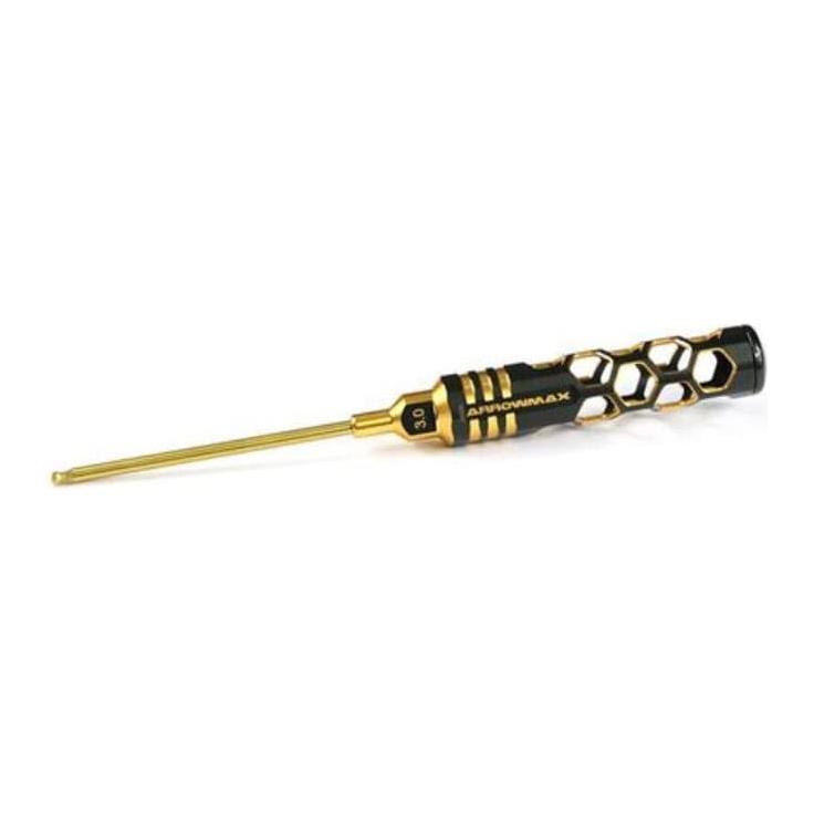 ARROWMAX Ball Driver Hex Wrench 3.0 X 100mm Black Golden