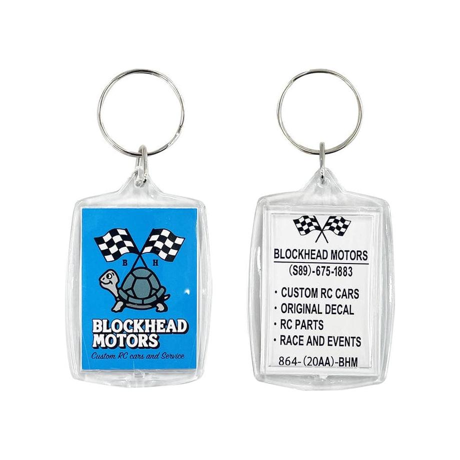 BLOCKHEAD MOTORS Turtle Checker Blue Keychain
