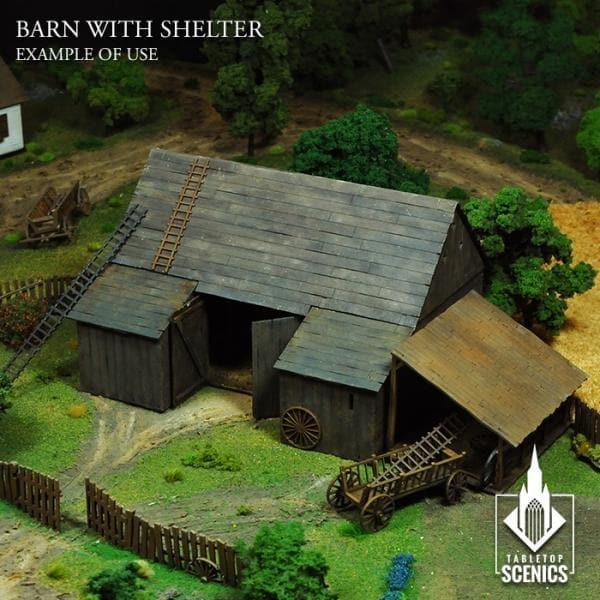 TABLETOP SCENICS Poland 1939 Barn with Shelter
