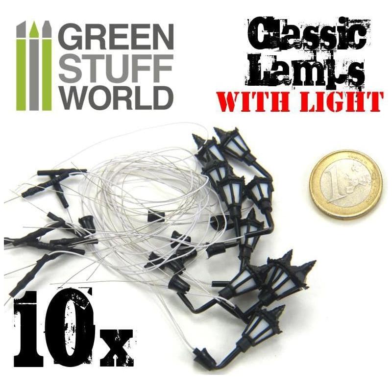 GREEN STUFF WORLD Plastic Classic Wall Lamps Pack x 10