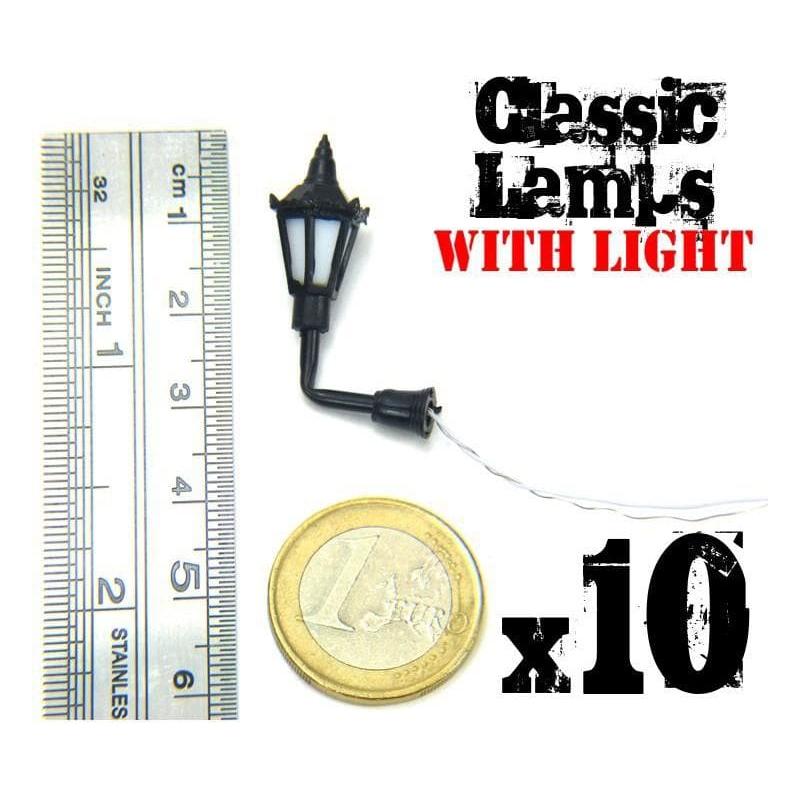 GREEN STUFF WORLD Plastic Classic Wall Lamps Pack x 10