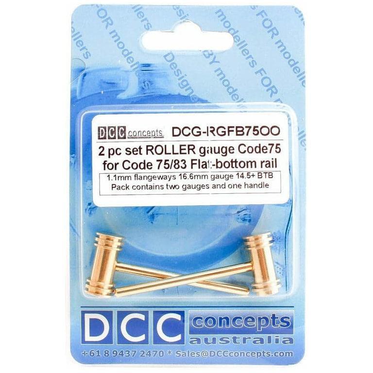DCC CONCEPTS OO/HO Scale Roller Gauge w/Handle (Fine) 16.5mm FB (2 Pack)