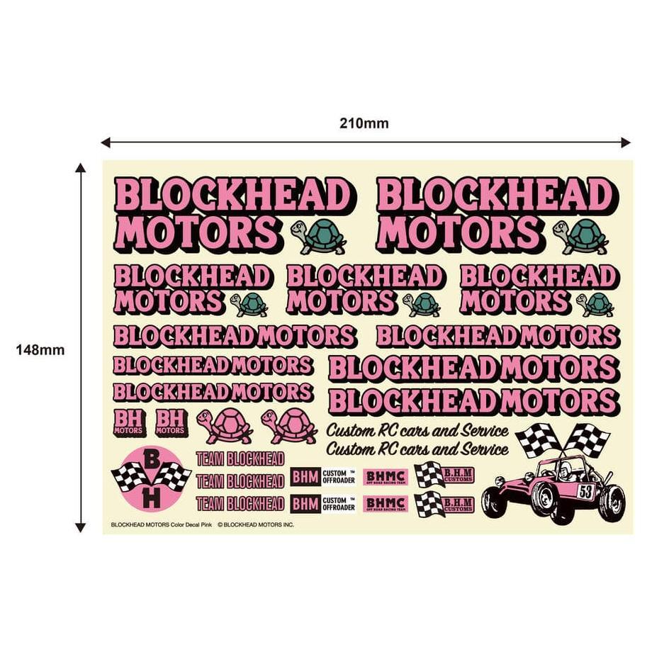 BLOCKHEAD MOTORS Decal Sheet Pink