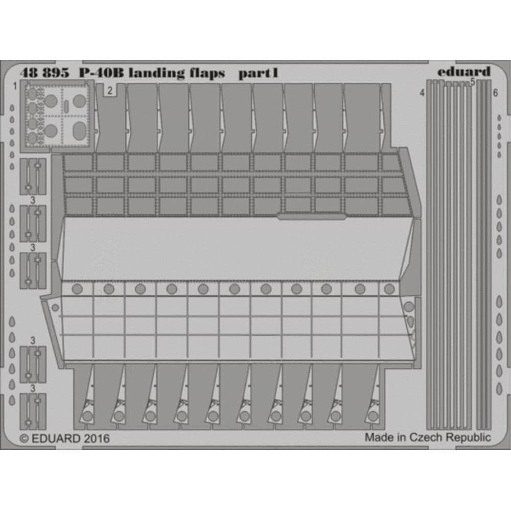 EDUARD Photo etched set for 1/48 P-40B landing flaps (48895) - Hearns Hobbies Melbourne - EDUARD